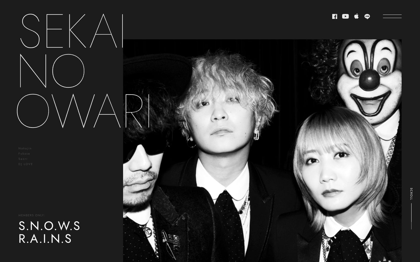 SEKAI NO OWARI オフィシャルサイト